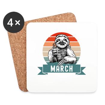 Legends Were Born In March 1981 Sloth Sloth - Coasters (set of 4) - white - Front