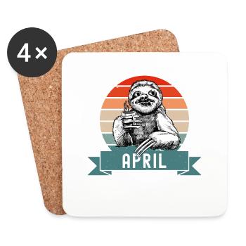 Legends Were Born In April 1966 Faultier Sloth - Coasters (set of 4) - white - Front