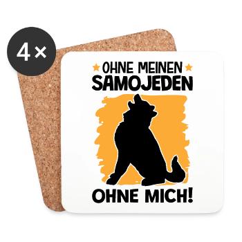 Samojede ohne mich nordischer Schlittenhund - Untersetzer (4er-Set) - Weiß - Vorne