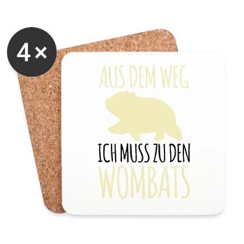 Muss zu den Wombats Australien Beuteltier - Untersetzer (4er-Set) - Weiß - Vorne