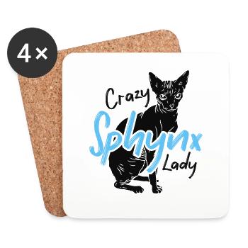 Crazy Sphynx Lady Ever Kitten Pet Owner - Coasters (set of 4) - white - Front