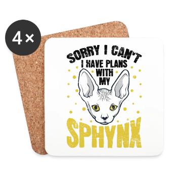 Ich Kann Keine Pläne Mit Sphynx Kitten Pet Owner - Untersetzer (4er-Set) - Weiß - Vorne