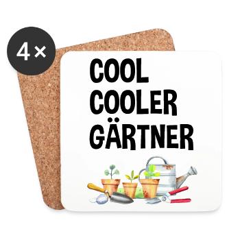 Garten Lustiger Spruch Hobby Gärtner Geschenkidee - Untersetzer (4er-Set) - Weiß - Vorne