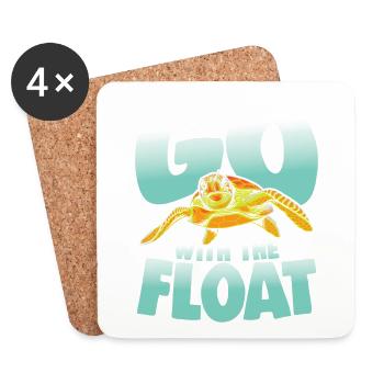 Go With The Float für Schildkrötenliebhaber - Untersetzer (4er-Set) - Weiß - Vorne