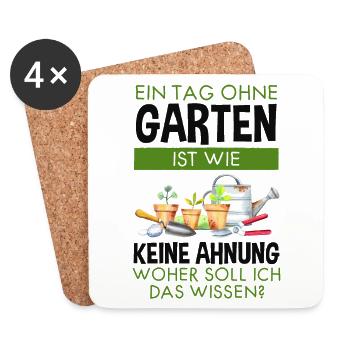Garten Lustiger Spruch Hobby Gärtner Geschenkidee - Untersetzer (4er-Set) - Weiß - Vorne