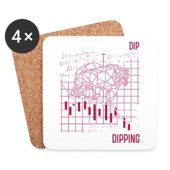 When you buy the dip but it keeps dipping exchange - Coasters (set of 4) - white - Front