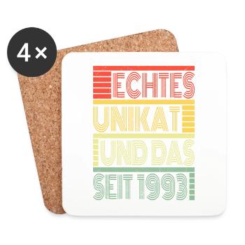 Echtes Unikat Seit 1993 Geboren 1993 Geburtstag - Untersetzer (4er-Set) - Weiß - Vorne