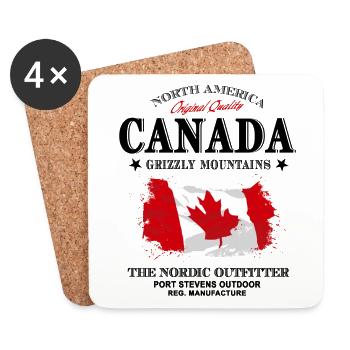Kanada - Maple Leaf - Canada - Untersetzer (4er-Set) - Weiß - Vorne