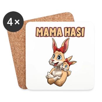 Mama Hasi für Mutti - Untersetzer (4er-Set) - Weiß - Vorne