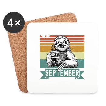 Faultier Legendär seit September 2021 Geburtstag - Untersetzer (4er-Set) - Weiß - Vorne