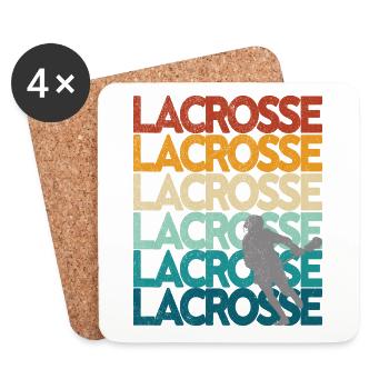 Lacrosse Retro Vintage Sunset - Untersetzer (4er-Set) - Weiß - Vorne