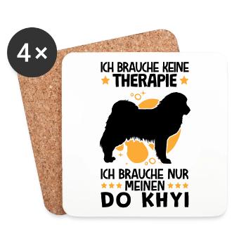 Ich brauche nur meinen Do Khyi Tibetdogge - Untersetzer (4er-Set) - Weiß - Vorne