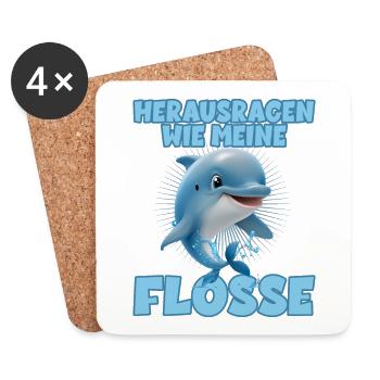 Herausragen wie meine Flosse für einen - Untersetzer (4er-Set) - Weiß - Vorne