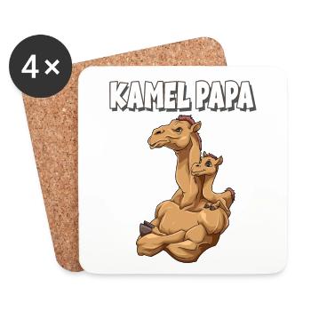 Kamel Papa für Papas - Untersetzer (4er-Set) - Weiß - Vorne