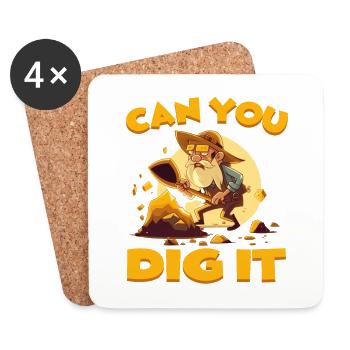 Can You Dig It für einen Goldgräber Schürfer - Untersetzer (4er-Set) - Weiß - Vorne