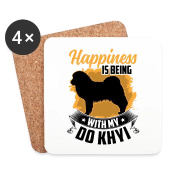 Do Khyi makes Tibetmastiff Tibetan Great Dane happy - Coasters (set of 4) - white - Front