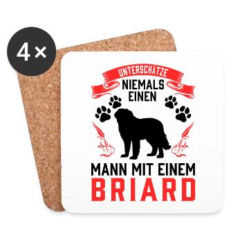 Unterschätze nie einen Mann mit Briard - Untersetzer (4er-Set) - Weiß - Vorne