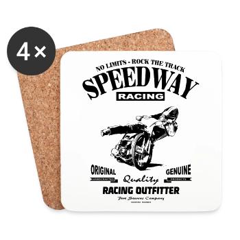 Speedway - Motorcycle Speedway - Dessous de verre (lot de 4) - blanc - Devant