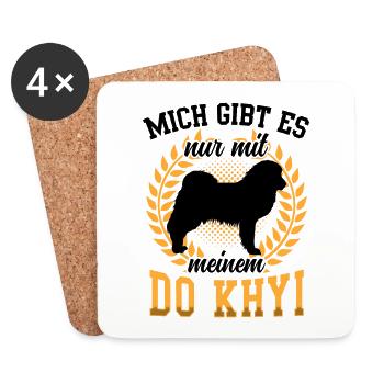 Nur mit meinem Do Khyi Tibetmastiff Tibetdogge - Untersetzer (4er-Set) - Weiß - Vorne