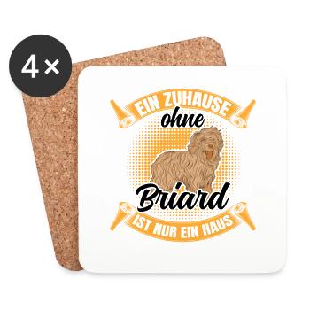 Ohne Briard nur ein Haus Berger de Brie - Untersetzer (4er-Set) - Weiß - Vorne