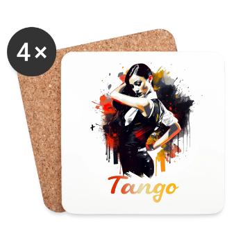 Tango Tanz für einen Tango Tänzer Tänzerinnen - Untersetzer (4er-Set) - Weiß - Vorne