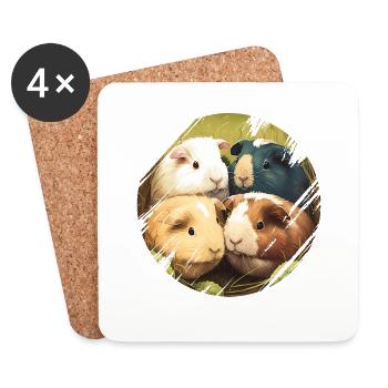 Meerschweinchen Meerschwein für einen - Untersetzer (4er-Set) - Weiß - Vorne