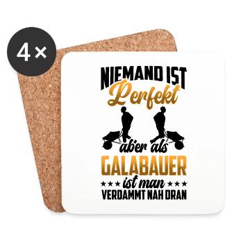 Galabauer ist perfekt Gärtner Landschaftsbauer - Untersetzer (4er-Set) - Weiß - Vorne