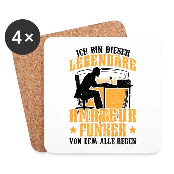 Legendärer Amateurfunker Hobbyfunker - Untersetzer (4er-Set) - Weiß - Vorne