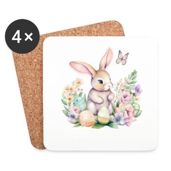 Frohe Ostern Hase Osterei für einen Osterhasen - Untersetzer (4er-Set) - Weiß - Vorne