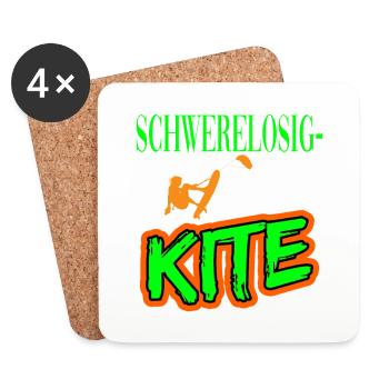 Schwerelosigkeit Kitesurfen Kiten für Kiter - Untersetzer (4er-Set) - Weiß - Vorne