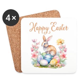 Frohe Ostern Hase Osterei für einen Osterhasen - Untersetzer (4er-Set) - Weiß - Vorne
