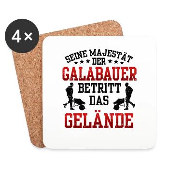 Galabauer betritt Gelände Landschaftsbauer Gärtner - Untersetzer (4er-Set) - Weiß - Vorne