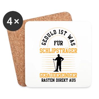 Gebäudereiniger rasten direkt aus Fensterputzer - Untersetzer (4er-Set) - Weiß - Vorne