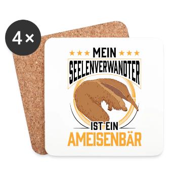 Ameisenbär ist Seelenverwandter Ameisenfresser - Untersetzer (4er-Set) - Weiß - Vorne