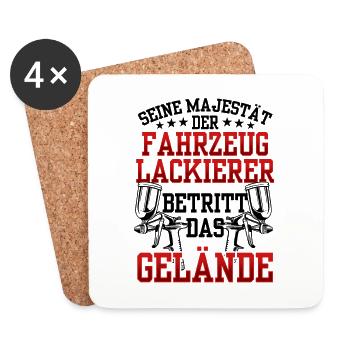 Seine Majestät der Fahrzeuglackierer Lackierer - Untersetzer (4er-Set) - Weiß - Vorne