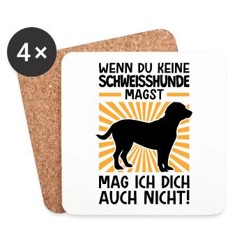 Hannoverscher Schweißhund nicht mögen - Untersetzer (4er-Set) - Weiß - Vorne