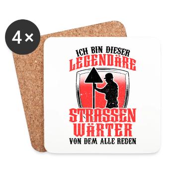 Legendärer Straßenwärter Straßenbauer - Untersetzer (4er-Set) - Weiß - Vorne