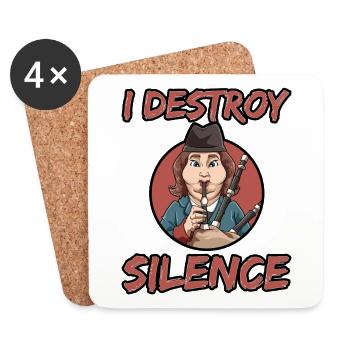 Dudelsack I Destroy Silence - Untersetzer (4er-Set) - Weiß - Vorne
