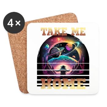 Astronaut Take Me Home für einen Kinder und - Untersetzer (4er-Set) - Weiß - Vorne