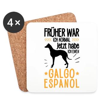 Galgo Espanol früher normal Spanischer Windhund - Untersetzer (4er-Set) - Weiß - Vorne