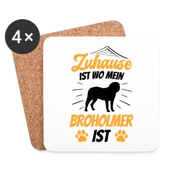 Broholmer ist mein Zuhause Dänische Dogge - Untersetzer (4er-Set) - Weiß - Vorne