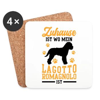 Lagotto Romagnolo ist Zuhause Wasserhund - Untersetzer (4er-Set) - Weiß - Vorne