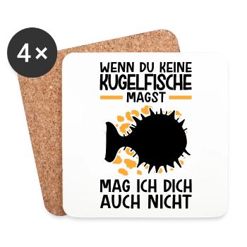 Kugelfisch nicht mögen Riesenkugelfisch - Untersetzer (4er-Set) - Weiß - Vorne