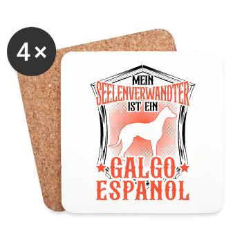 Galgo Espanol ist Seelenverwandter Windhund - Untersetzer (4er-Set) - Weiß - Vorne
