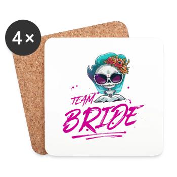 Team Bride Wedding Skeleton - Coasters (set of 4) - white - Front