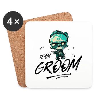 Team Groom Wedding Skeleton - Dessous de verre (lot de 4) - blanc - Devant