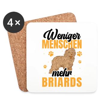 Mehr Briards Berger de Brie - Untersetzer (4er-Set) - Weiß - Vorne