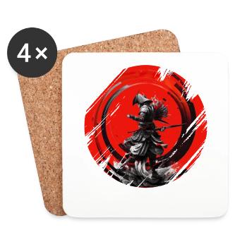 Samurai Japan Kultur - Untersetzer (4er-Set) - Weiß - Vorne