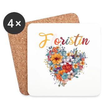 Floristin für eine Floristin - Untersetzer (4er-Set) - Weiß - Vorne