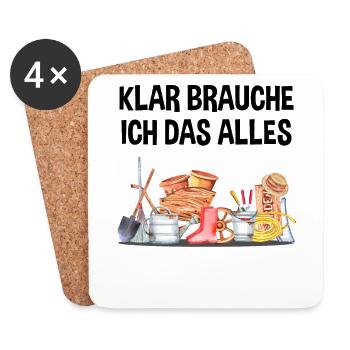 Garten Lustiger Spruch Hobby Gärtner Geschenkidee - Untersetzer (4er-Set) - Weiß - Vorne